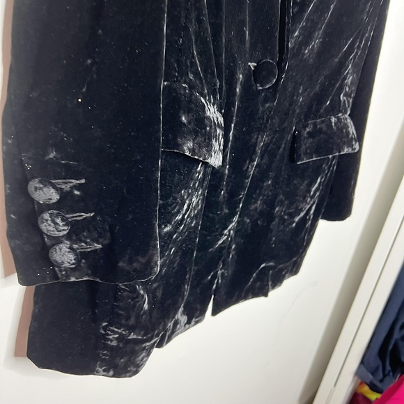 cabi Blazer Womens Large Black Crushed Velvet Single Button Lined Style 3661 - Picture 6 of 10